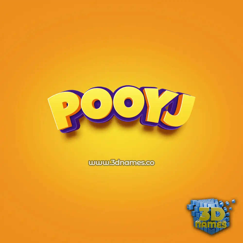 pooyj in Orange Toon style - 3D name wallpaper