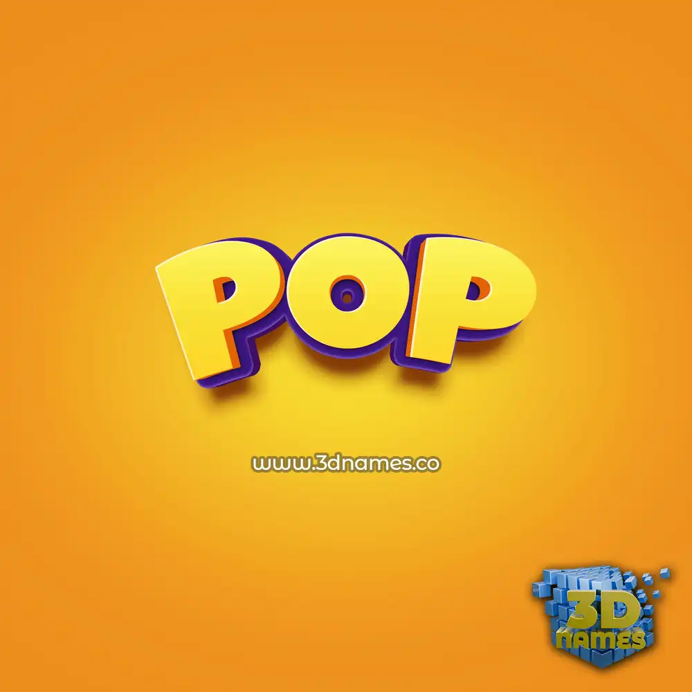 pop in Orange Toon style - 3D name wallpaper