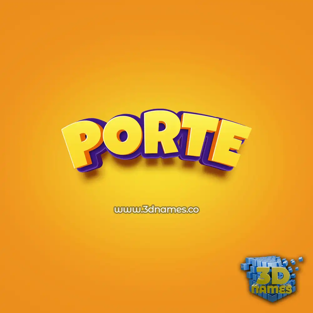 porte in Orange Toon style - 3D name wallpaper