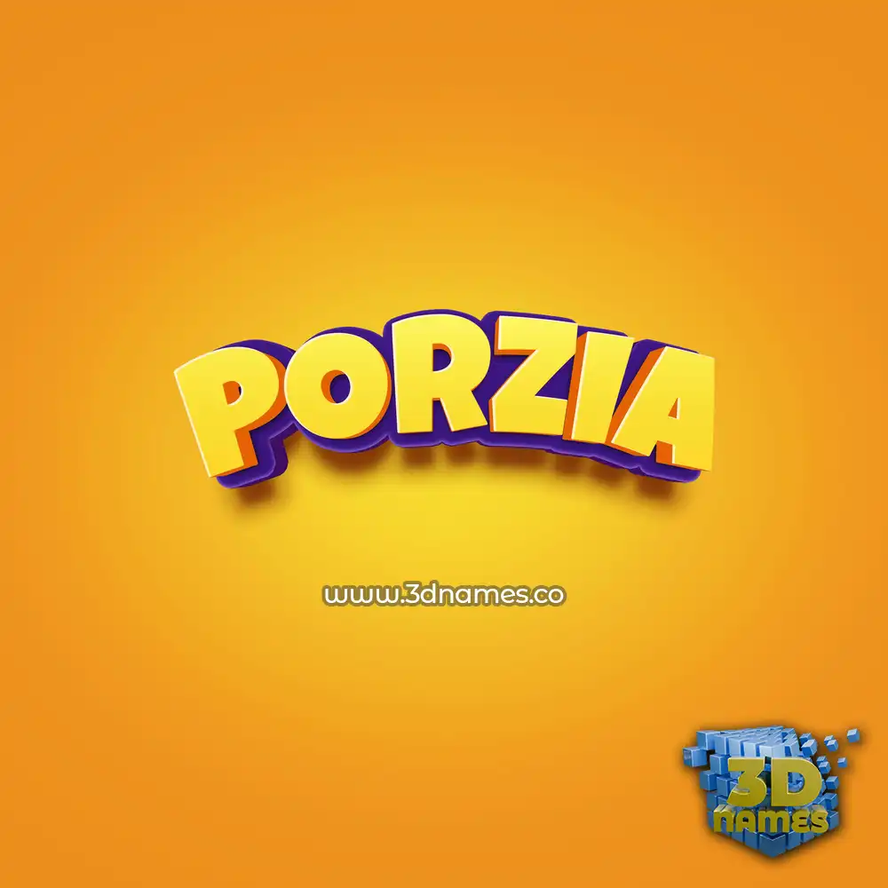 porzia in Orange Toon style - 3D name wallpaper
