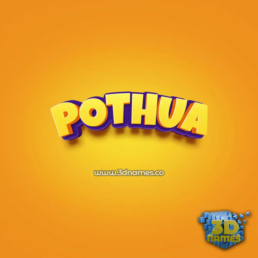 pothua in Orange Toon style - 3D name wallpaper