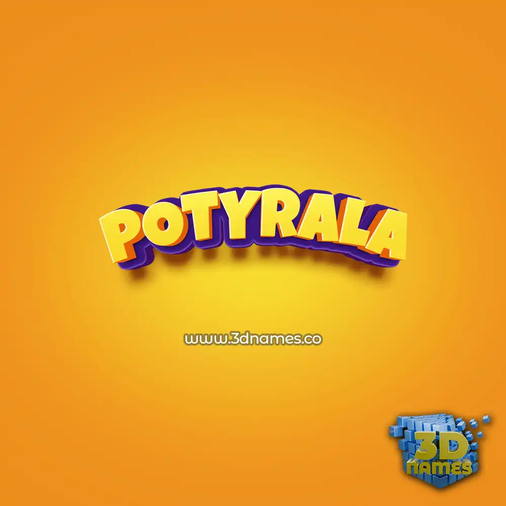 potyrala in Orange Toon style - 3D name wallpaper