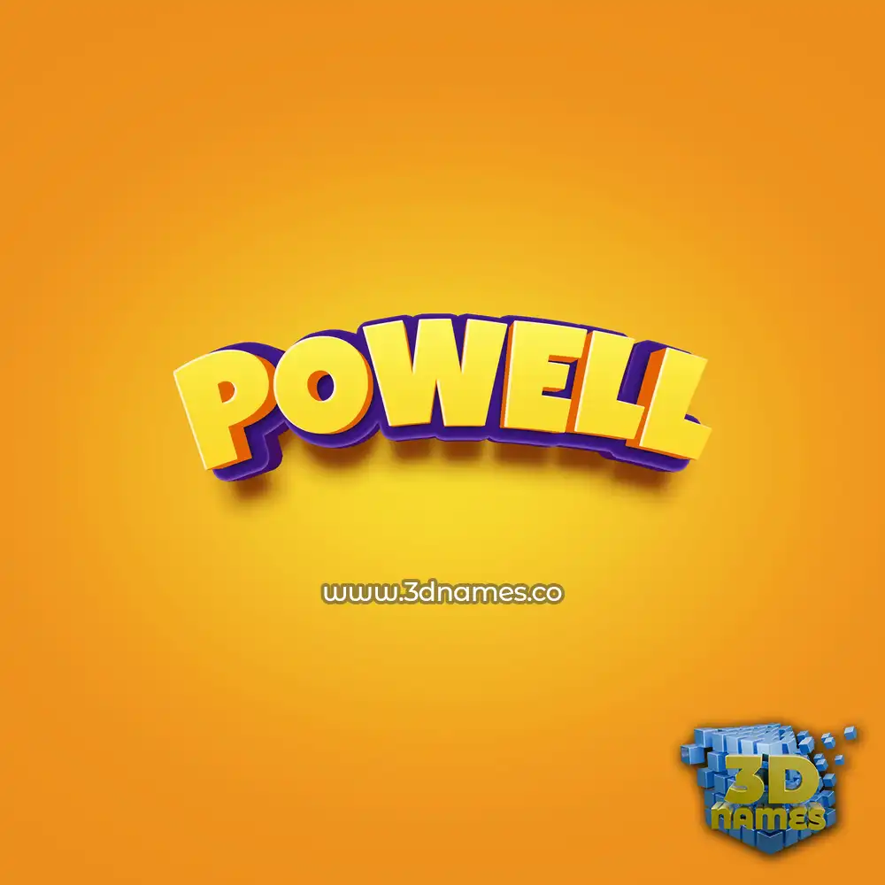 powell in Orange Toon style - 3D name wallpaper