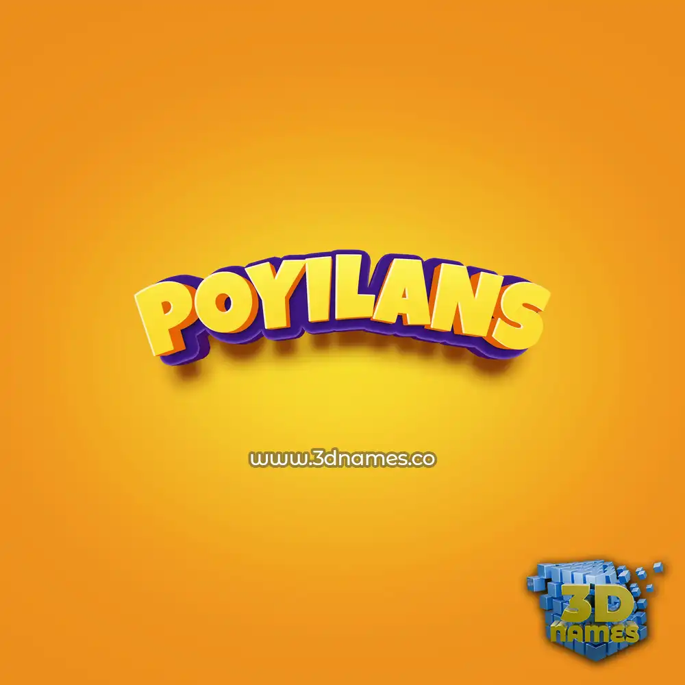 poyilans in Orange Toon style - 3D name wallpaper