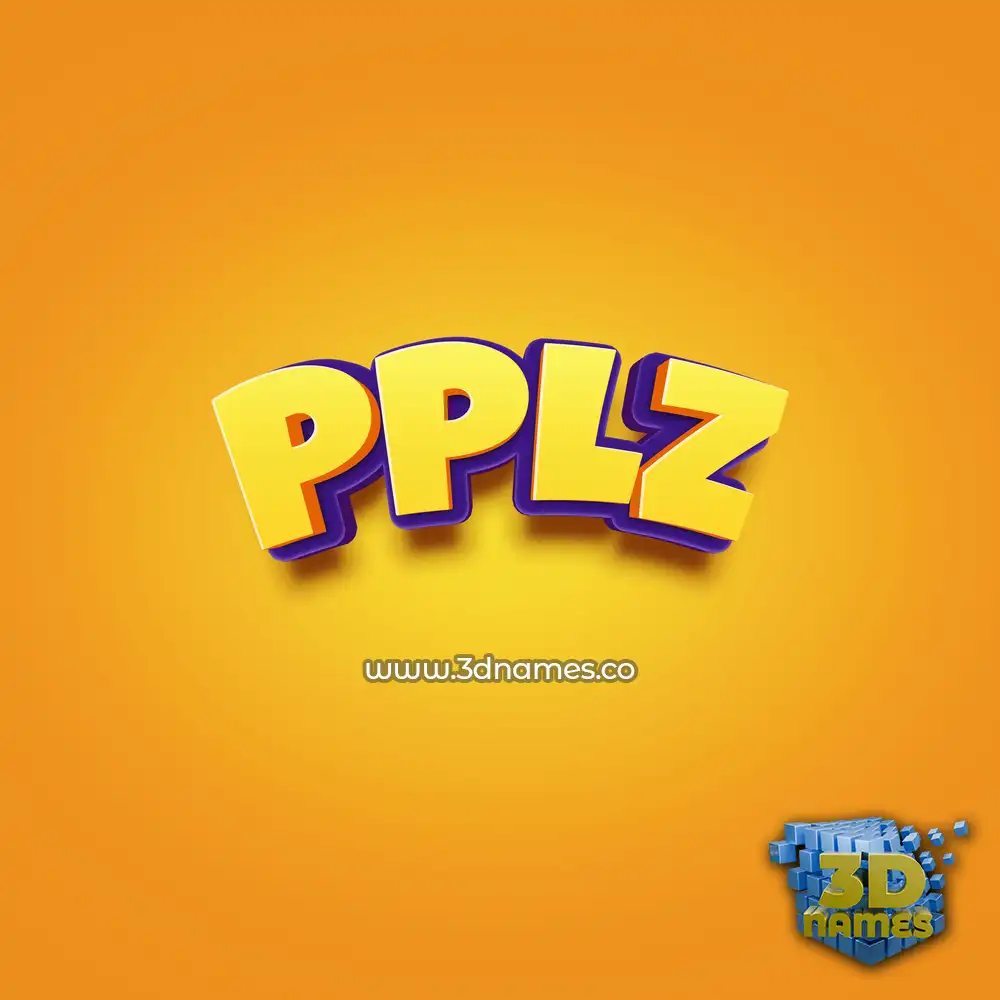 pplz in Orange Toon style - 3D name wallpaper