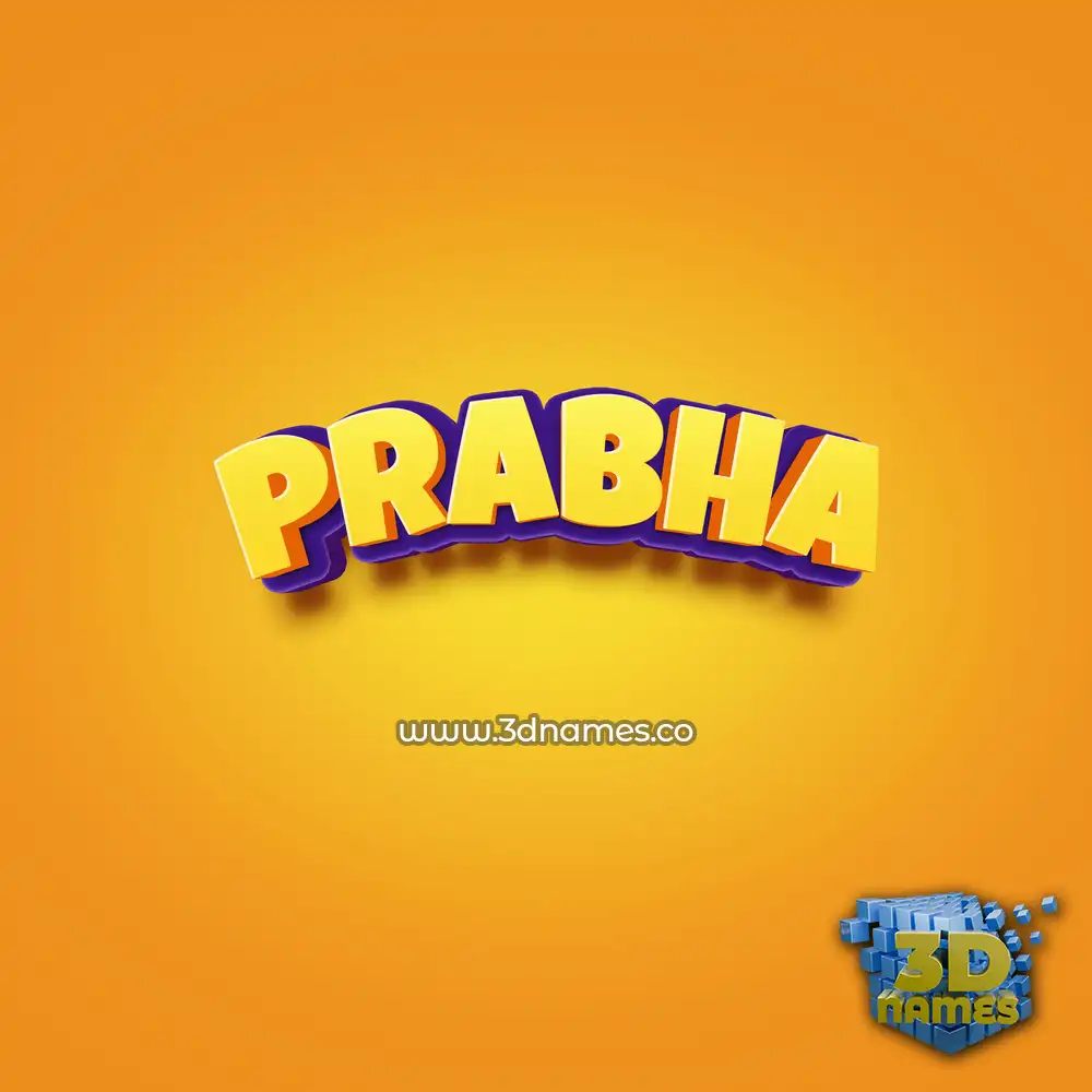prabha in Orange Toon style - 3D name wallpaper