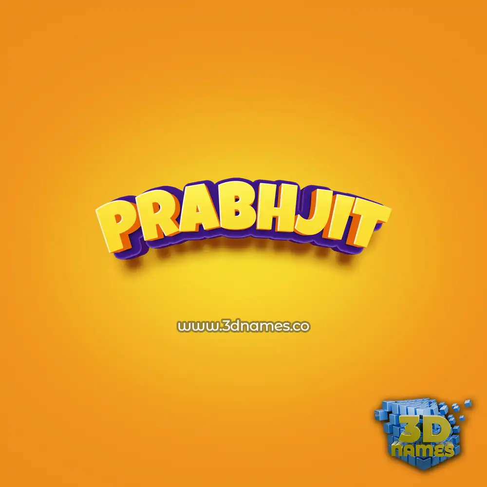 prabhjit in Orange Toon style - 3D name wallpaper