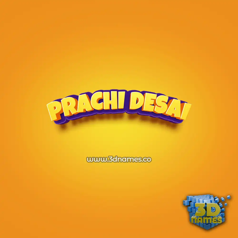 prachi desai in Orange Toon style - 3D name wallpaper