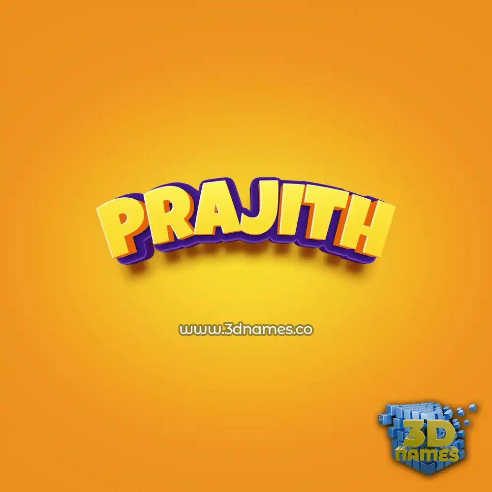 prajith in Orange Toon style - 3D name wallpaper