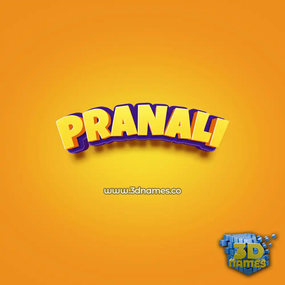 pranali in Orange Toon style - 3D name wallpaper