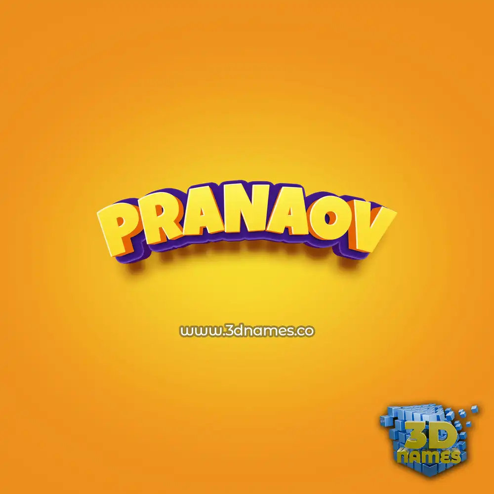 pranaov in Orange Toon style - 3D name wallpaper