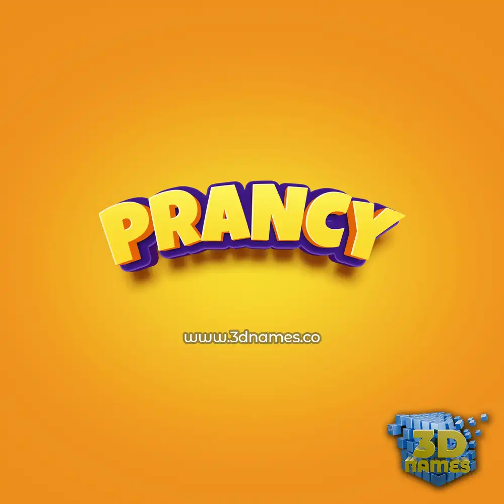 prancy in Orange Toon style - 3D name wallpaper