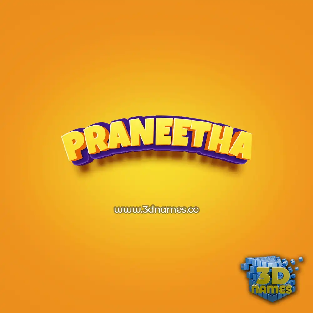 praneetha in Orange Toon style - 3D name wallpaper
