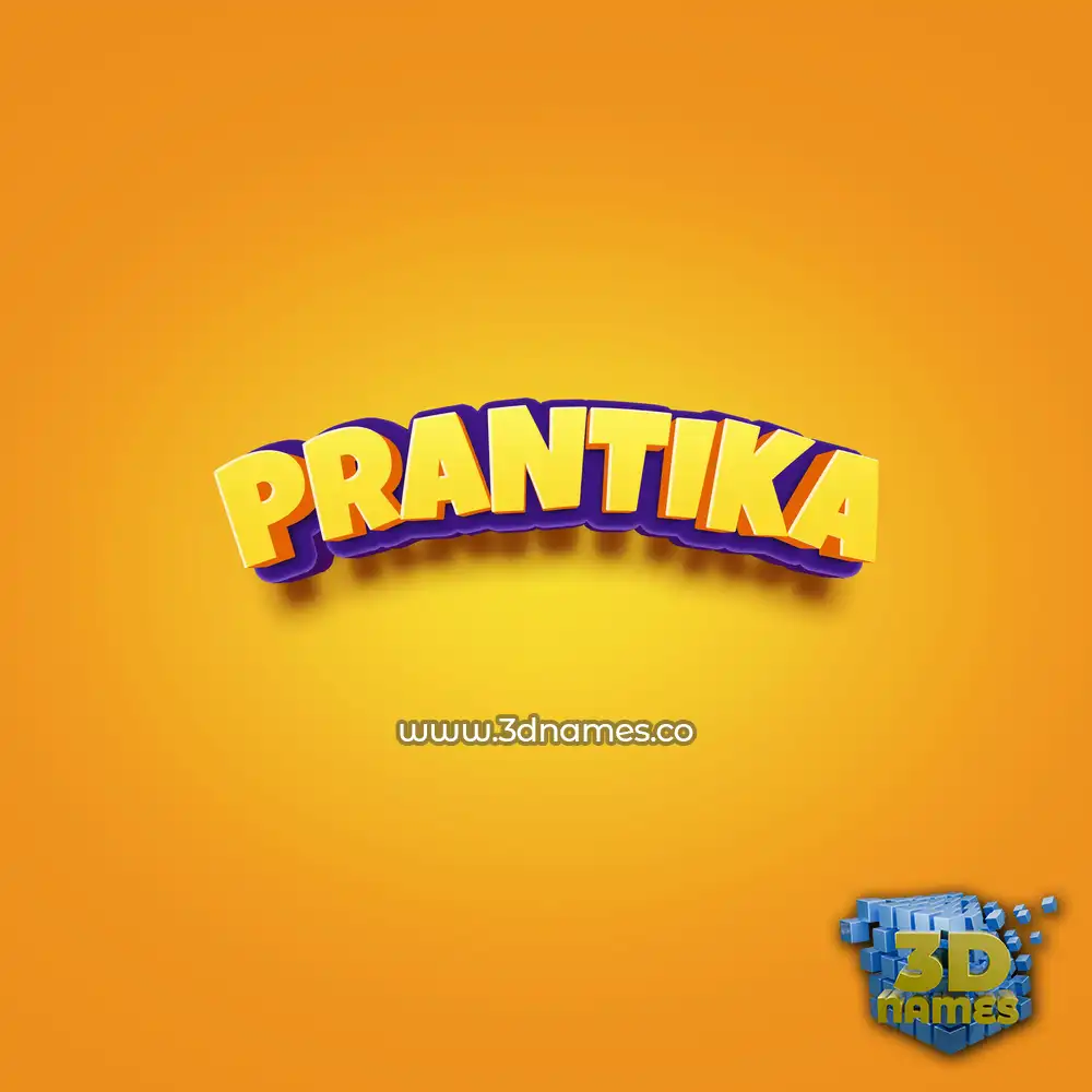 prantika in Orange Toon style - 3D name wallpaper