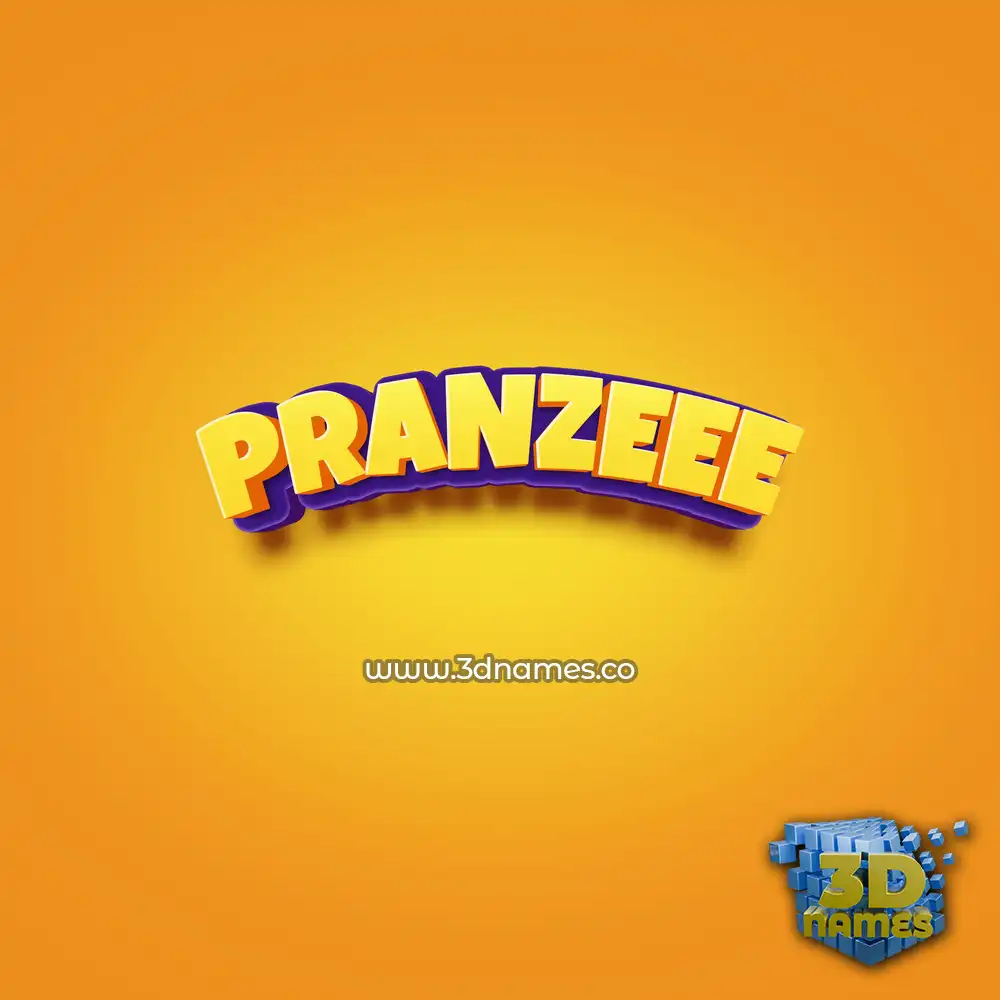 pranzeee in Orange Toon style - 3D name wallpaper