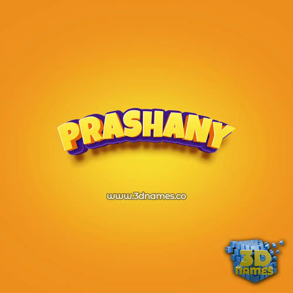 prashany in Orange Toon style - 3D name wallpaper