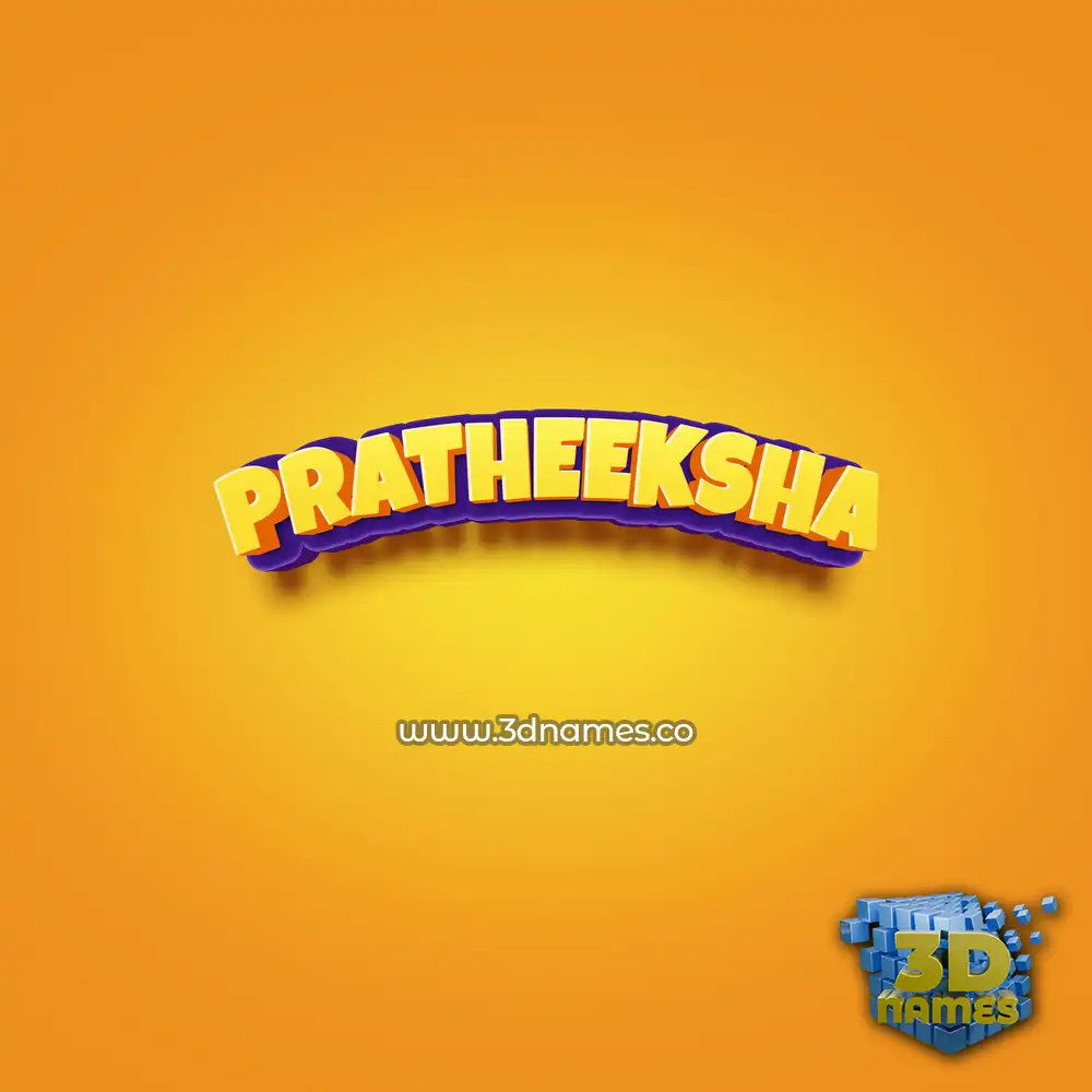 pratheeksha in Orange Toon style - 3D name wallpaper