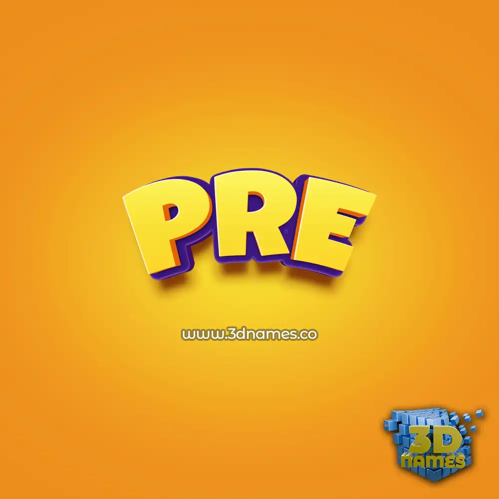 pre in Orange Toon style - 3D name wallpaper