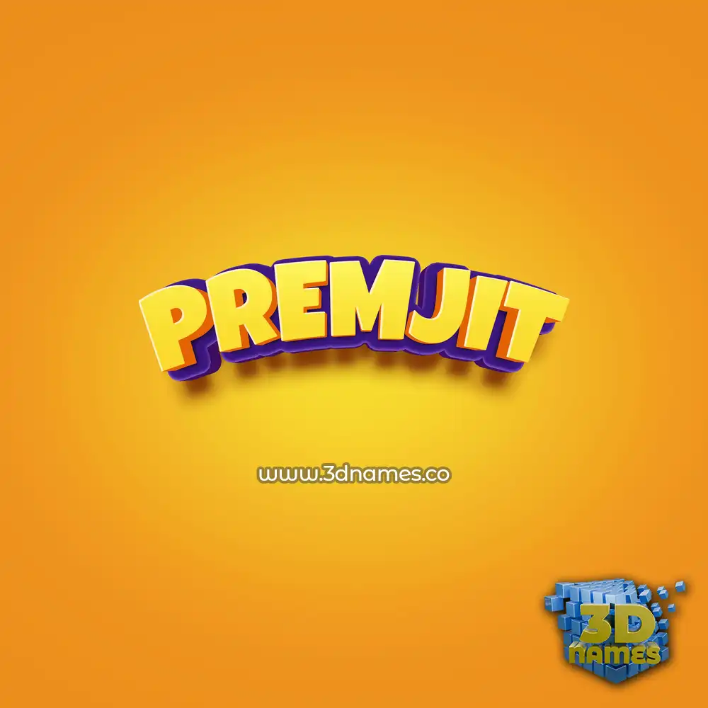 premjit in Orange Toon style - 3D name wallpaper