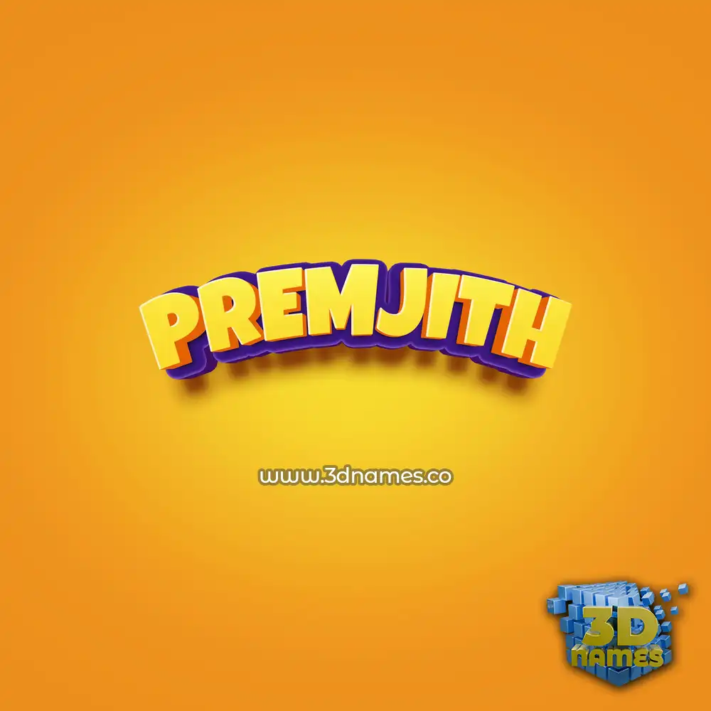premjith in Orange Toon style - 3D name wallpaper