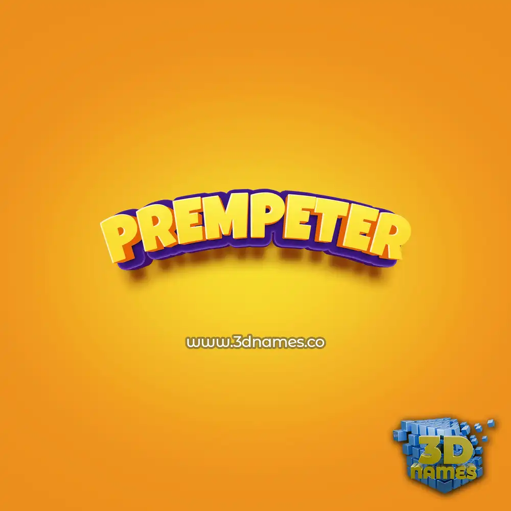 prempeter in Orange Toon style - 3D name wallpaper