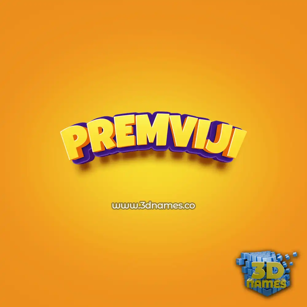 premviji in Orange Toon style - 3D name wallpaper