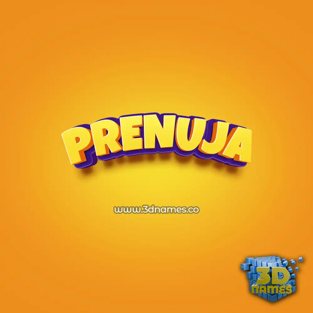 prenuja in Orange Toon style - 3D name wallpaper
