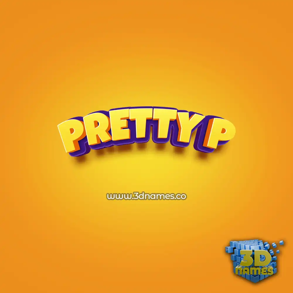 pretty p in Orange Toon style - 3D name wallpaper