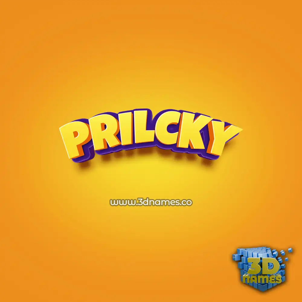 prilcky in Orange Toon style - 3D name wallpaper