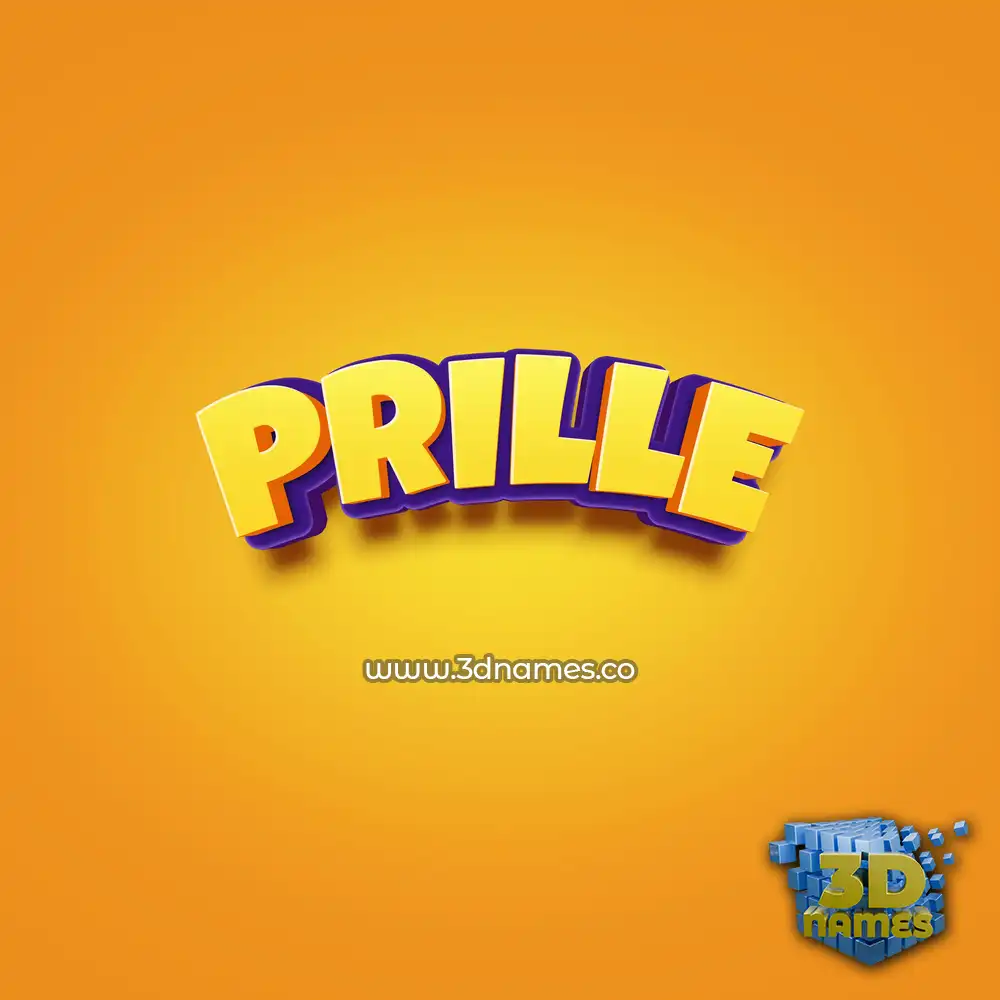 prille in Orange Toon style - 3D name wallpaper
