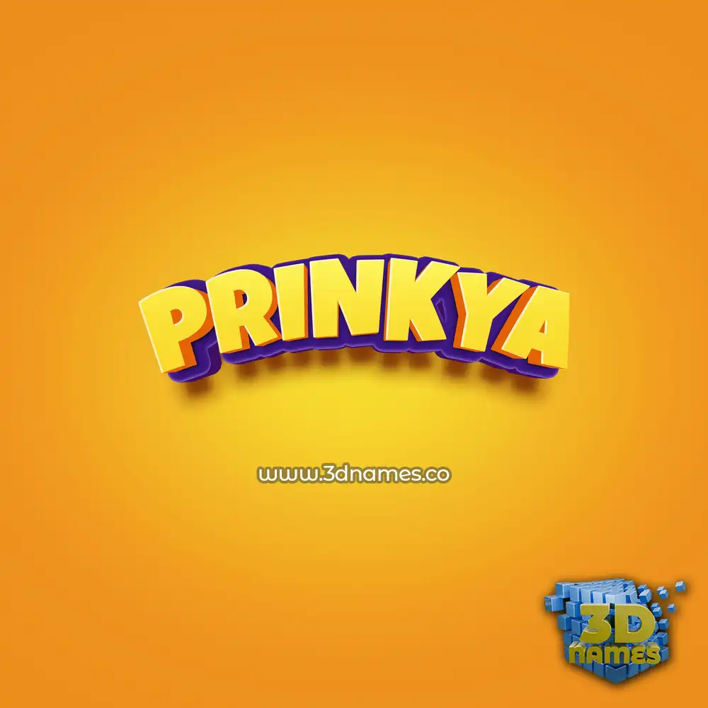 prinkya in Orange Toon style - 3D name wallpaper