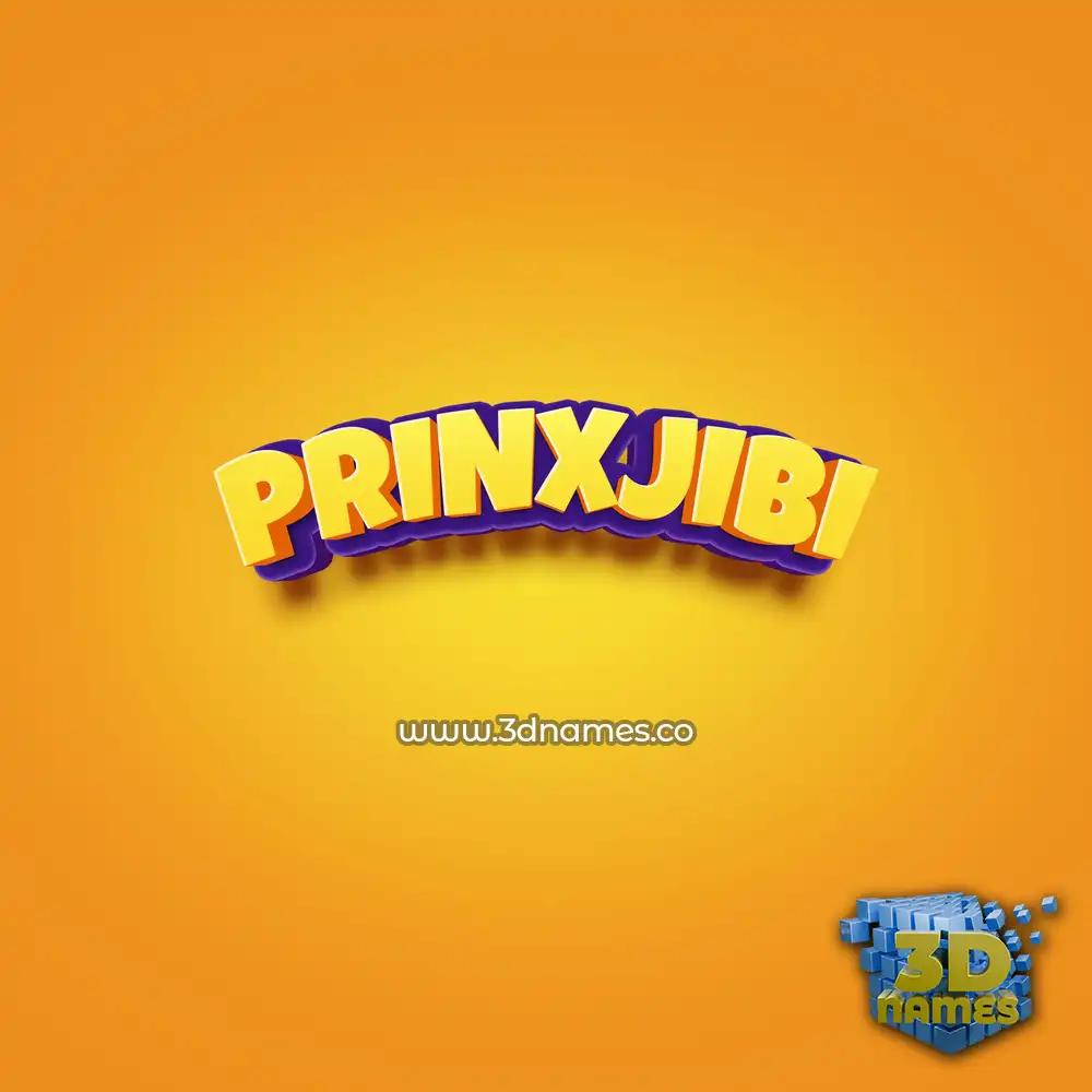 prinxjibi in Orange Toon style - 3D name wallpaper