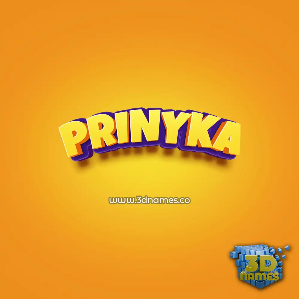 prinyka in Orange Toon style - 3D name wallpaper