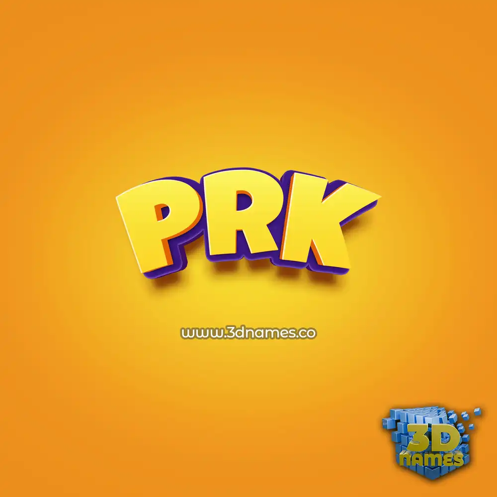 prk in Orange Toon style - 3D name wallpaper