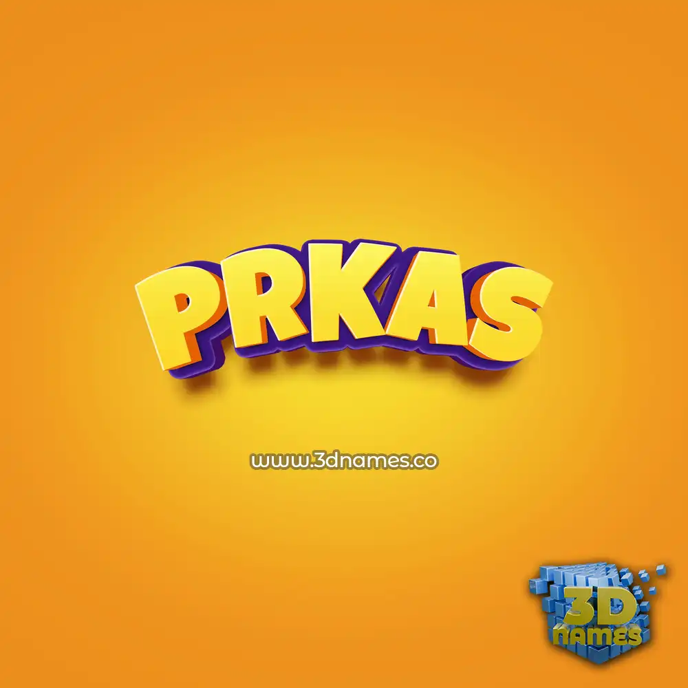 prkas in Orange Toon style - 3D name wallpaper