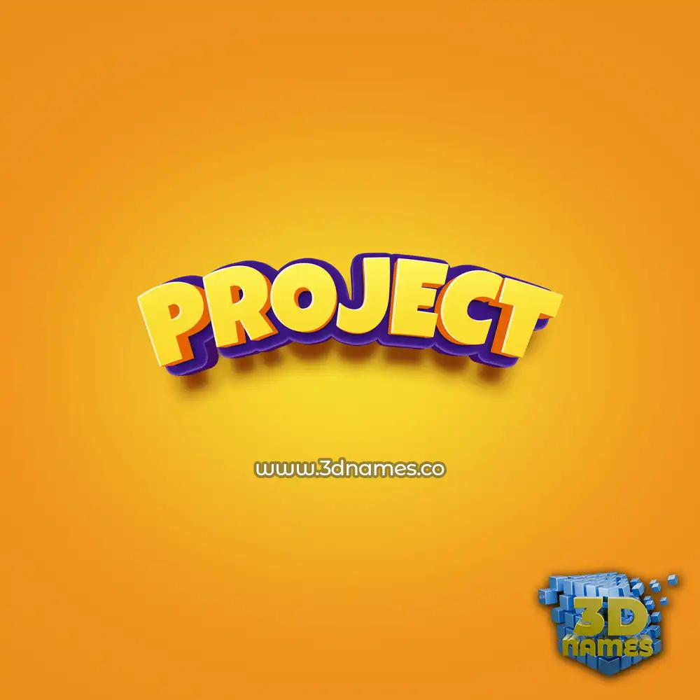 project in Orange Toon style - 3D name wallpaper