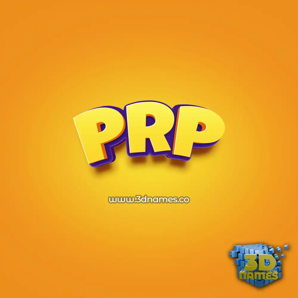 prp in Orange Toon style - 3D name wallpaper