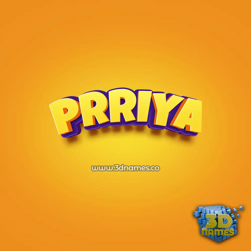 prriya in Orange Toon style - 3D name wallpaper