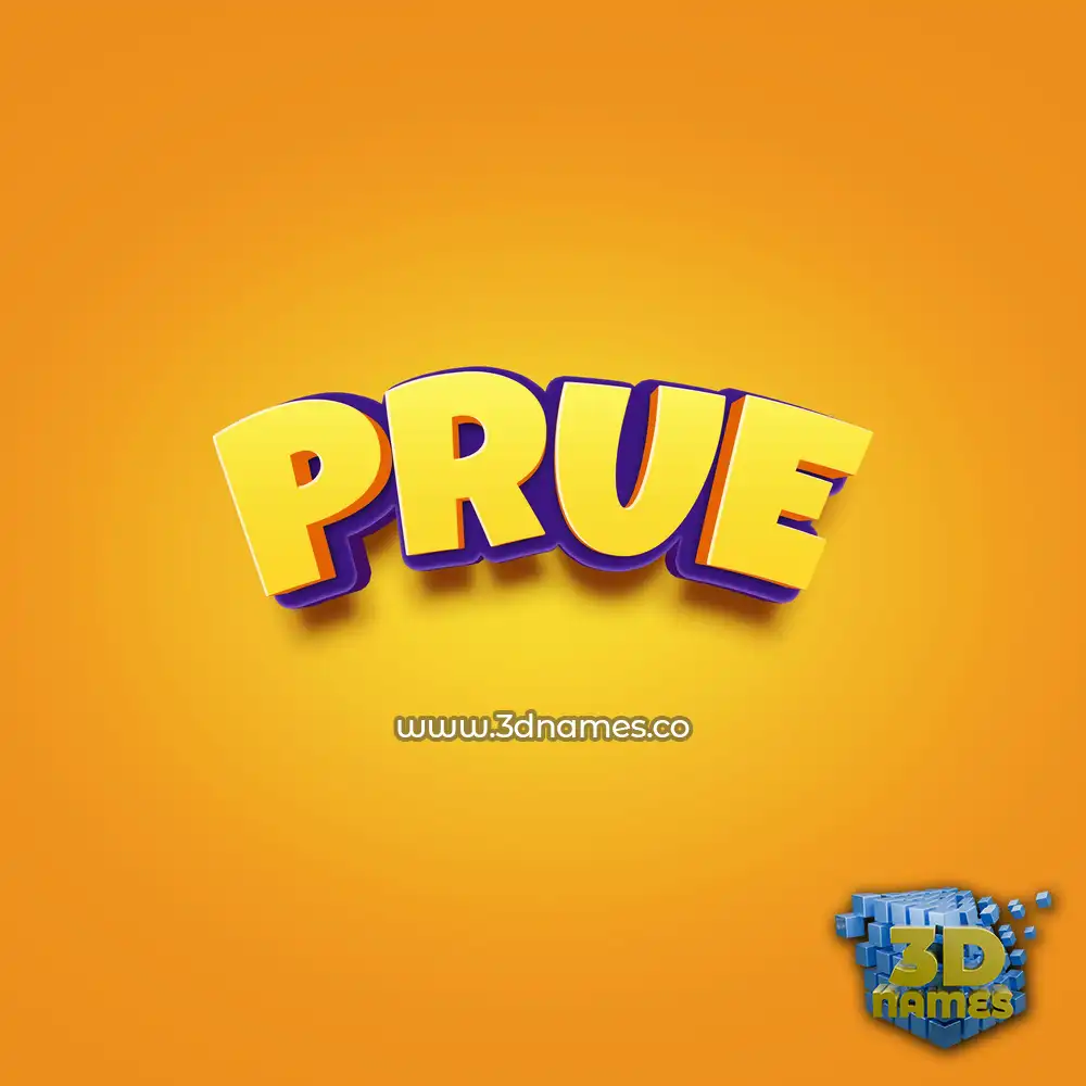 prue in Orange Toon style - 3D name wallpaper