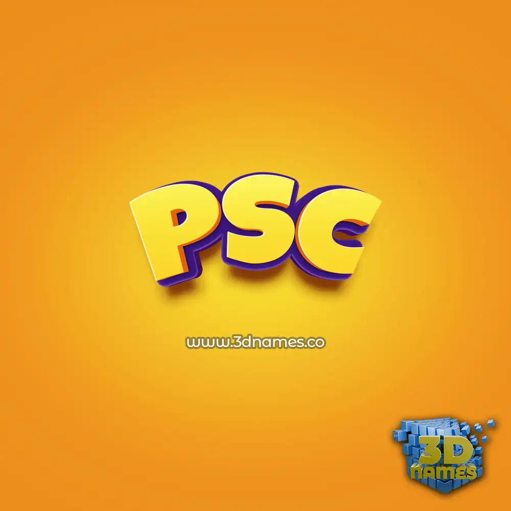 psc in Orange Toon style - 3D name wallpaper