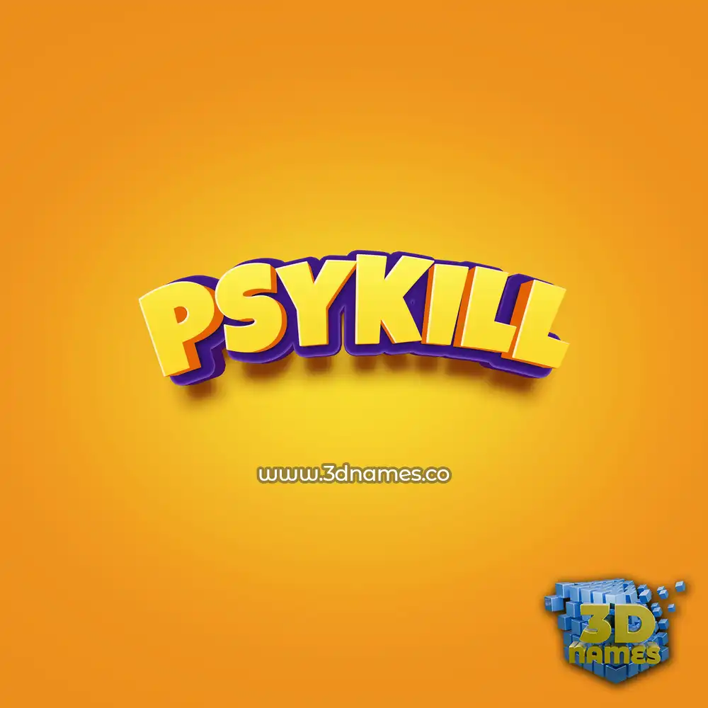 psykill in Orange Toon style - 3D name wallpaper