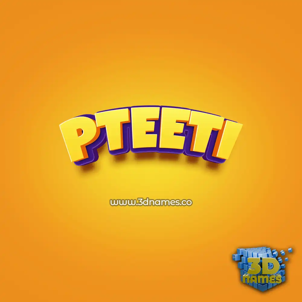 pteeti in Orange Toon style - 3D name wallpaper