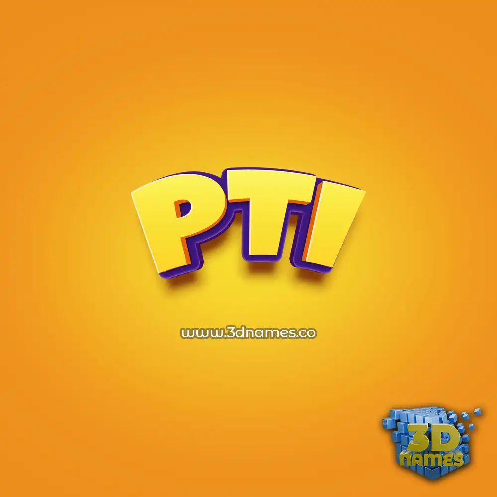pti in Orange Toon style - 3D name wallpaper