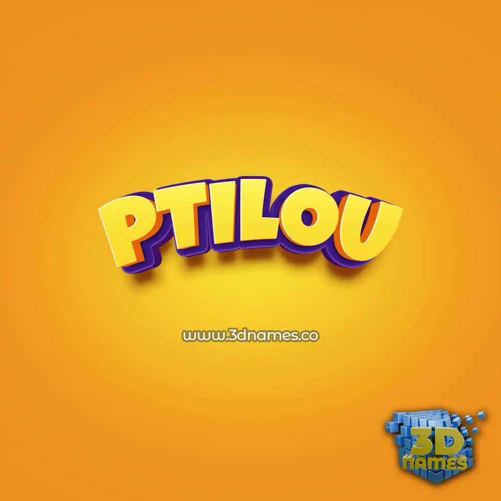 ptilou in Orange Toon style - 3D name wallpaper
