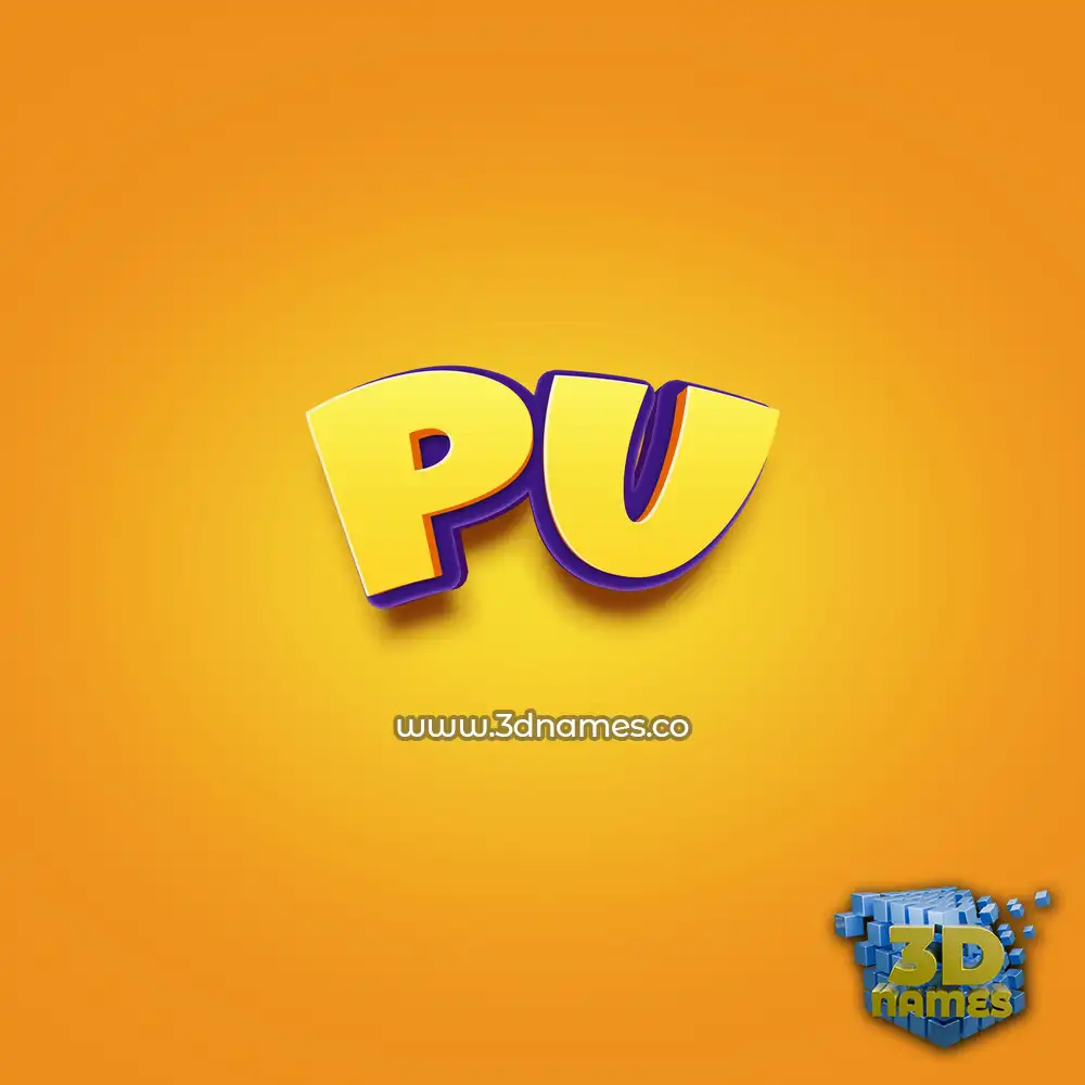 pu in Orange Toon style - 3D name wallpaper