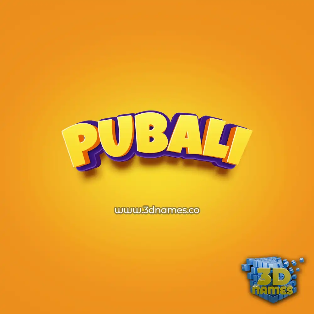 pubali in Orange Toon style - 3D name wallpaper