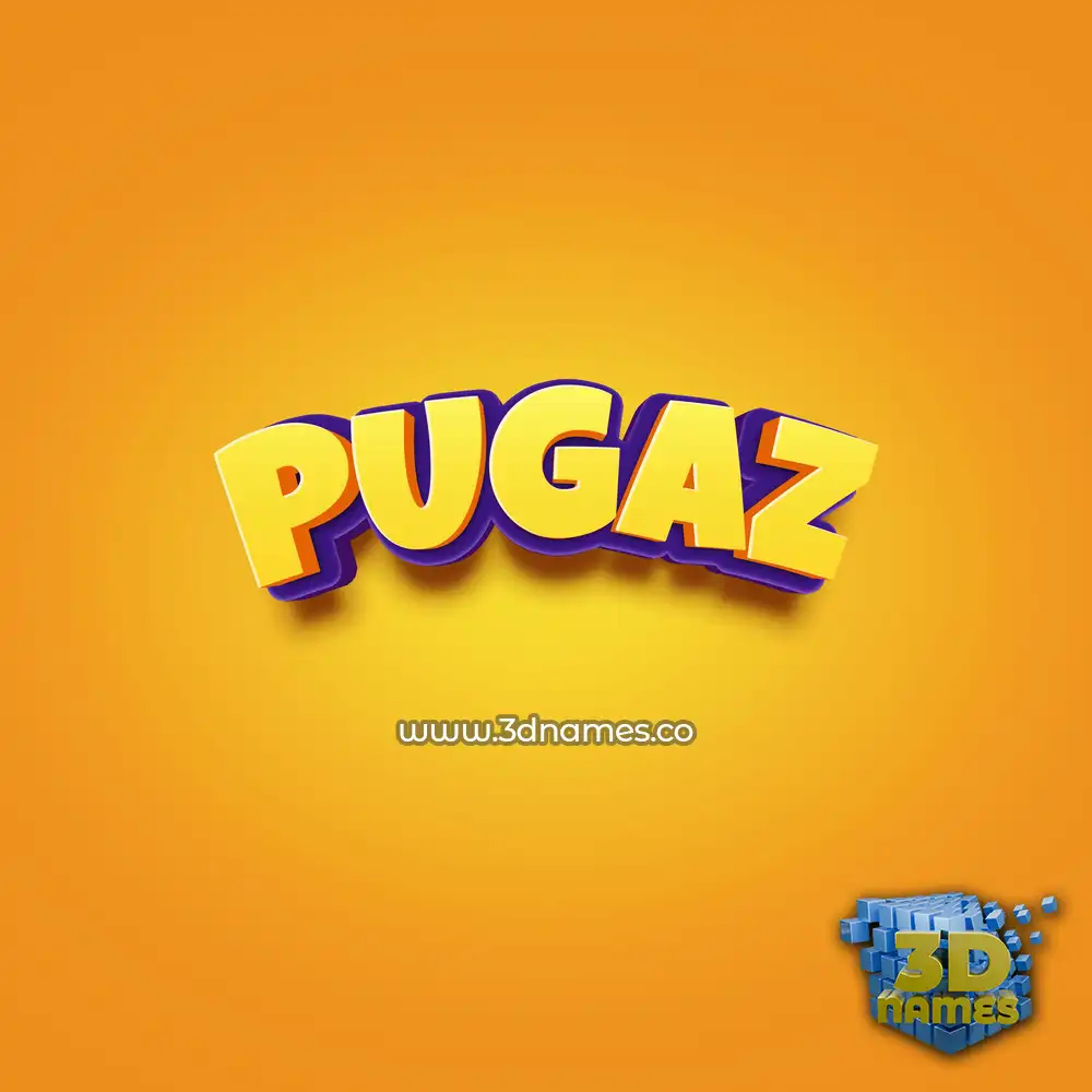 pugaz in Orange Toon style - 3D name wallpaper