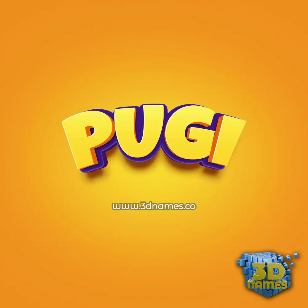 pugi in Orange Toon style - 3D name wallpaper