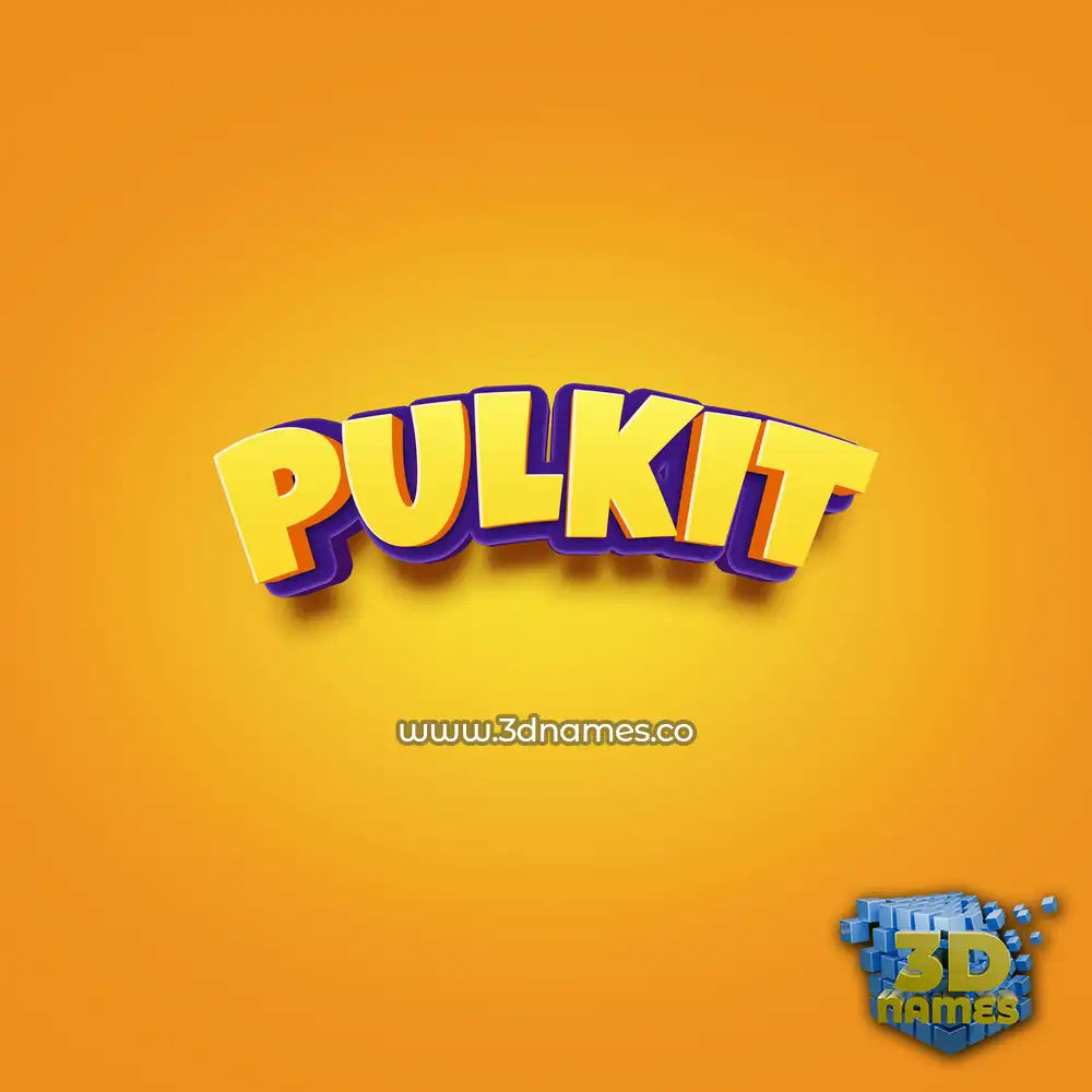 pulkit in Orange Toon style - 3D name wallpaper