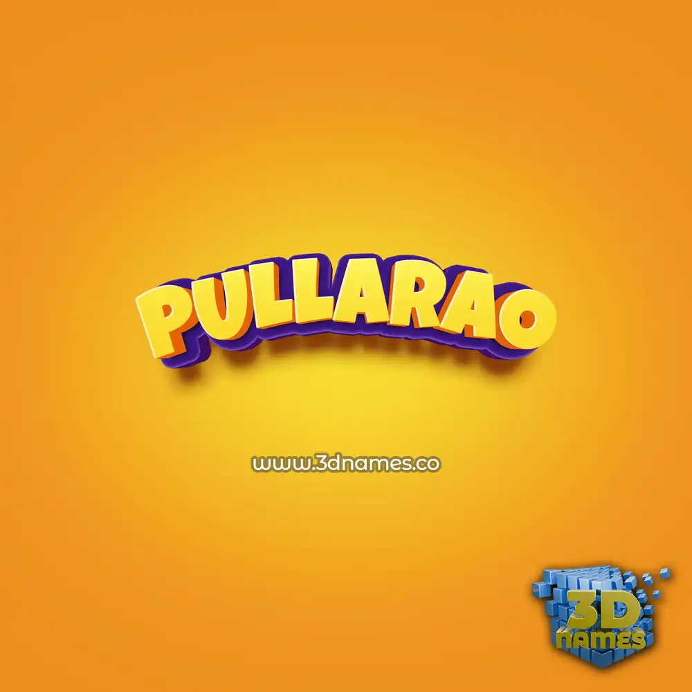 pullarao in Orange Toon style - 3D name wallpaper